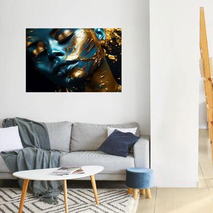 GOLDEN SERENITY Peel and Stick Horizontal Poster