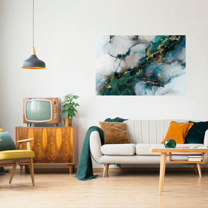 SERENE DRIFT horisontell affisch med självhäftande text