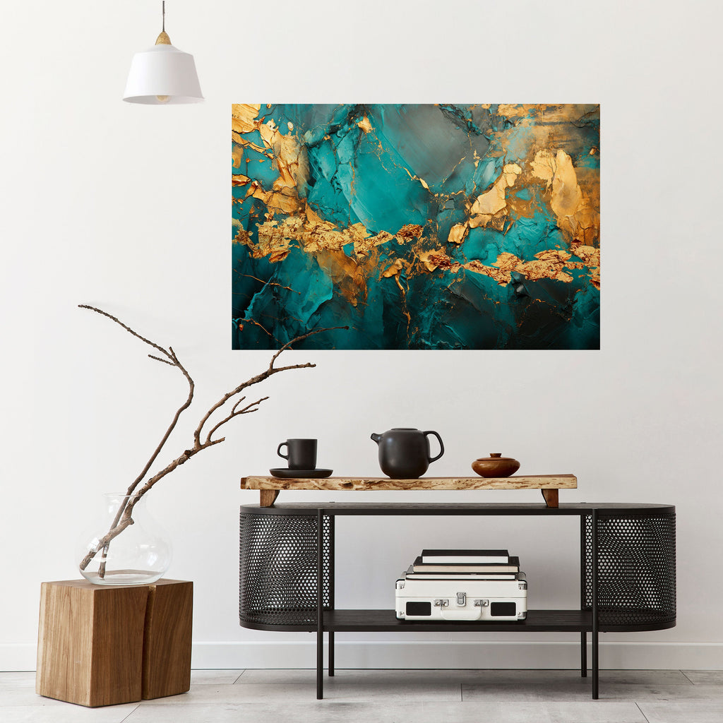 CELESTIAL GOLDRUSH horisontell affisch med självhäftande motiv