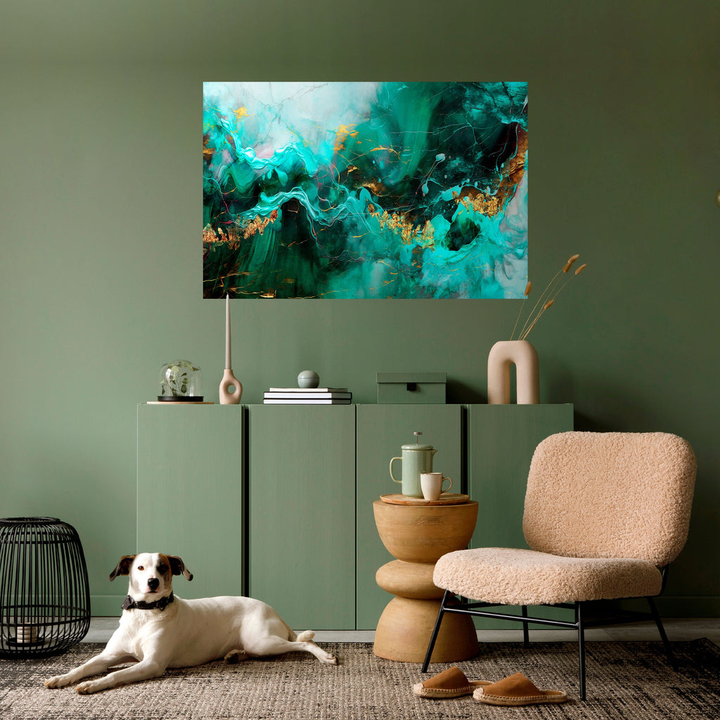 GRACEFULL WAVES horisontell affisch med självhäftande motiv