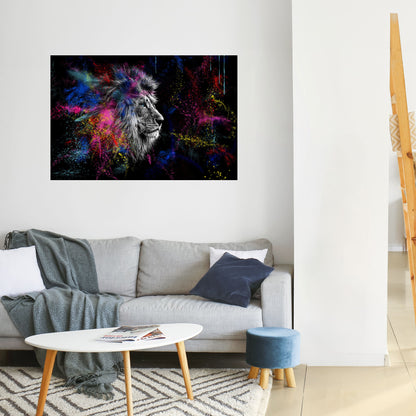 LION ARTISTRY Horisontell affisch med självhäftande tryck
