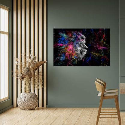 LION ARTISTRY Horisontell affisch med självhäftande tryck