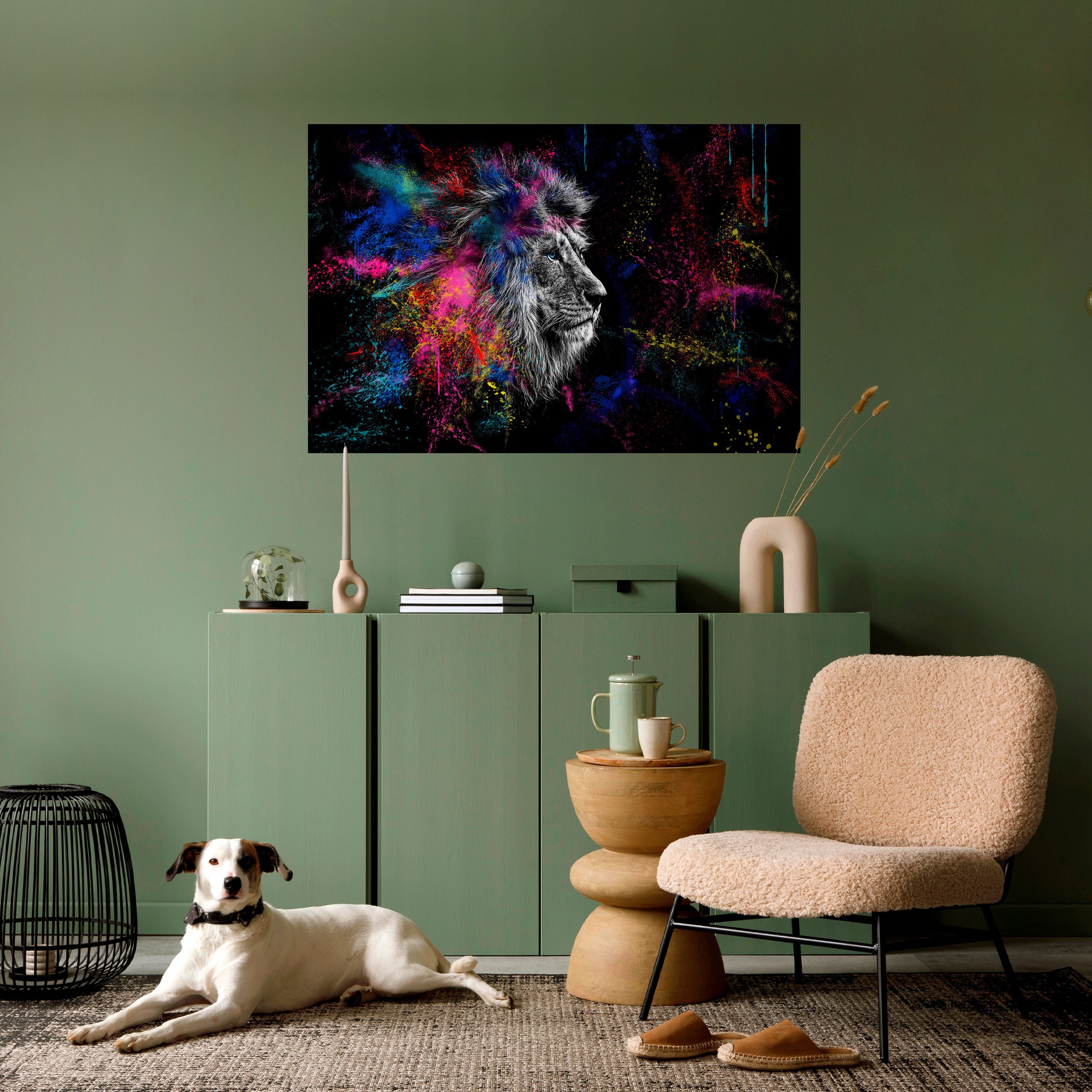 LION ARTISTRY Horisontell affisch med självhäftande tryck
