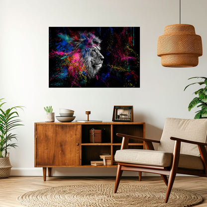 LION ARTISTRY Horisontell affisch med självhäftande tryck