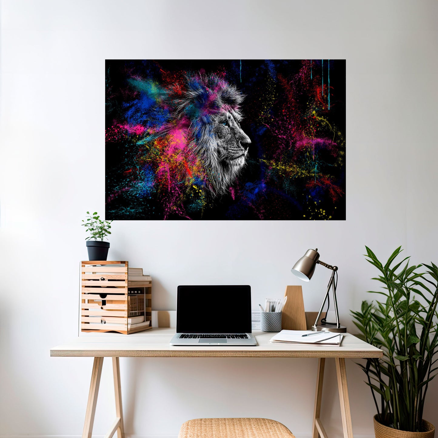 LION ARTISTRY Horisontell affisch med självhäftande tryck