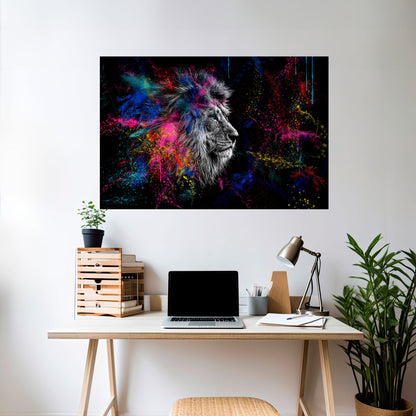 LION ARTISTRY Horisontell affisch med självhäftande tryck