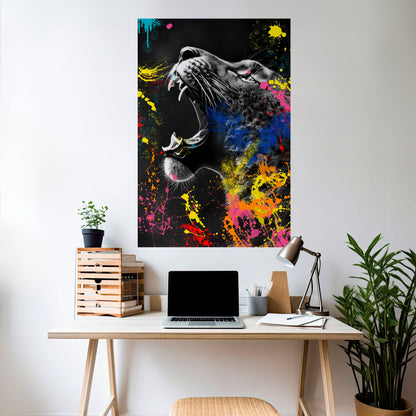 LEOPARD ARTISTRY Peel and Stick Vertical Poster