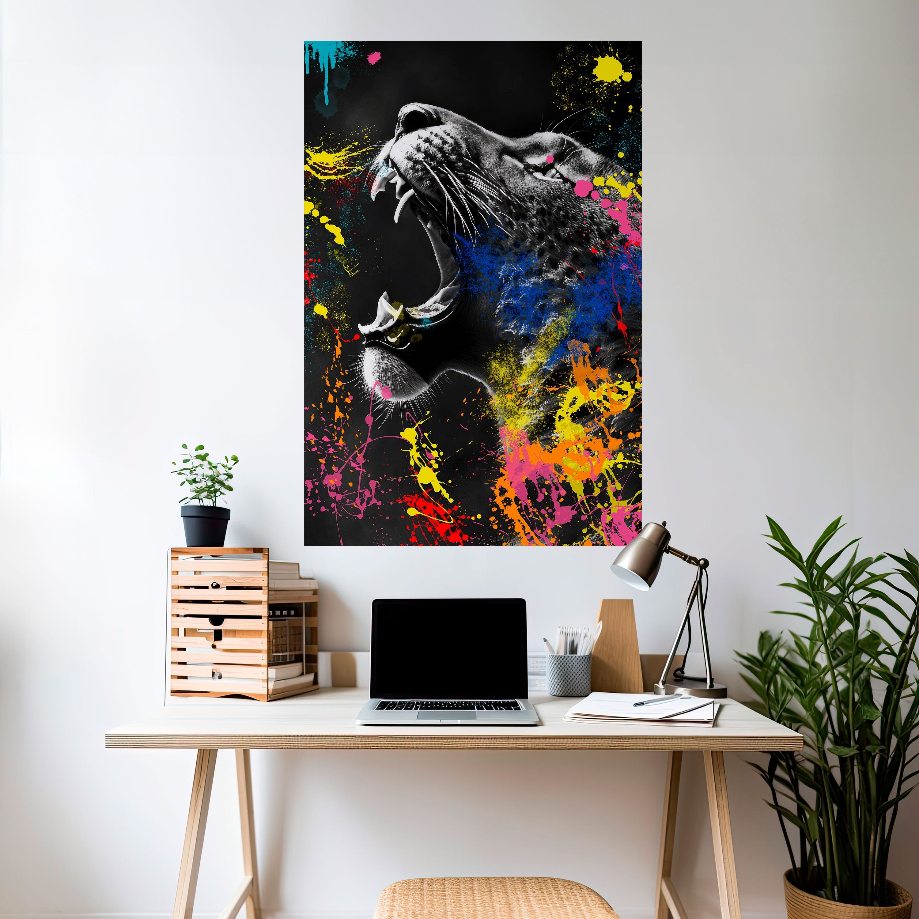 LEOPARD ARTISTRY Vertikal poster med självhäftande text