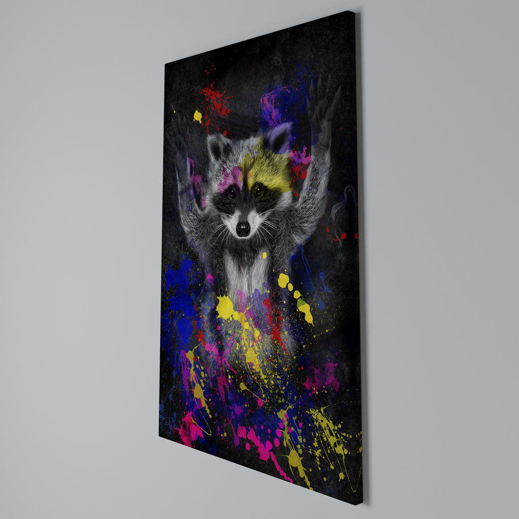 RACCOON ARTISTRY Vertical Canvas Print
