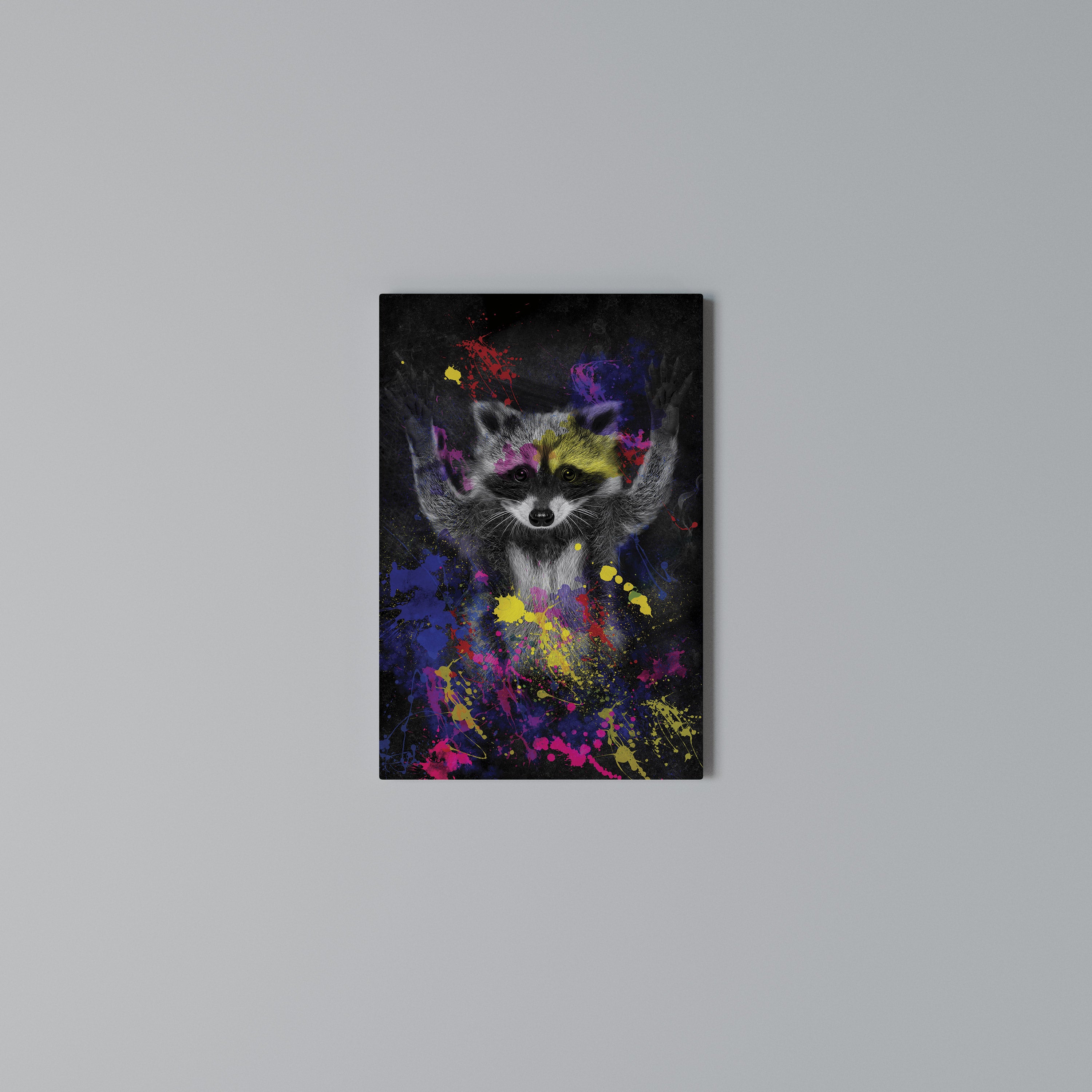 RACCOON ARTISTRY Vertical Canvas Print