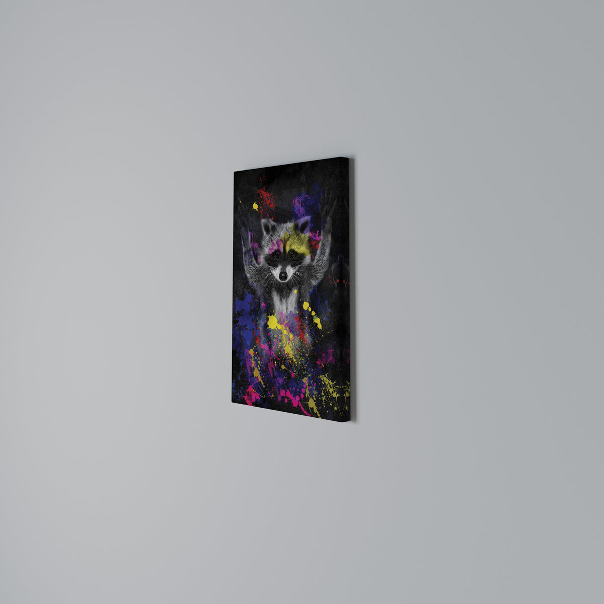 RACCOON ARTISTRY Vertical Canvas Print