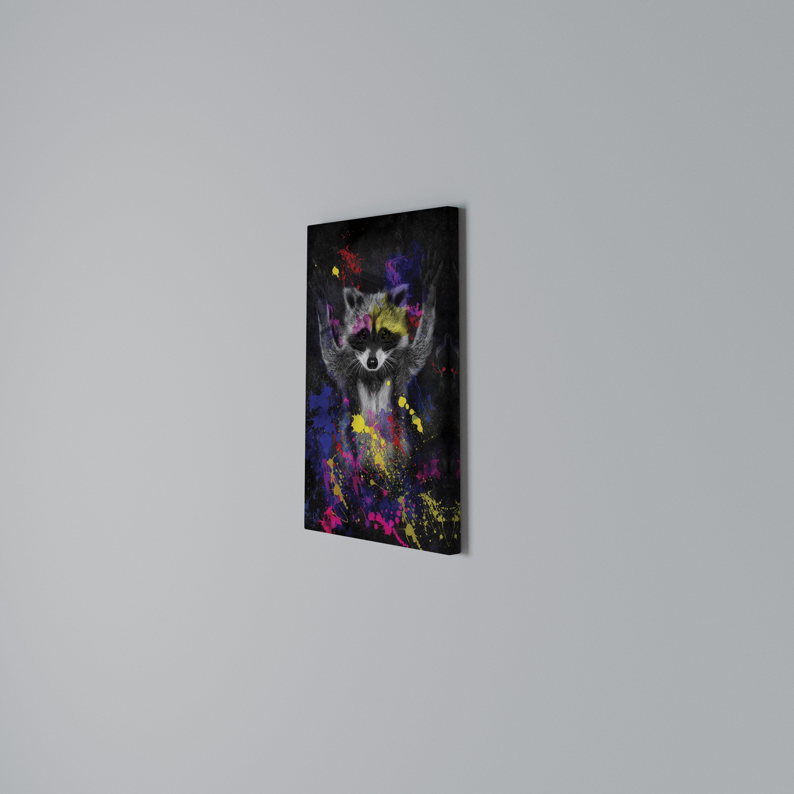 RACCOON ARTISTRY Vertical Canvas Print