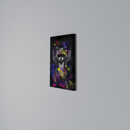 RACCOON ARTISTRY Vertical Canvas Print