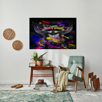 RACCOON ARTISTRY Peel and Stick Horizontal Poster