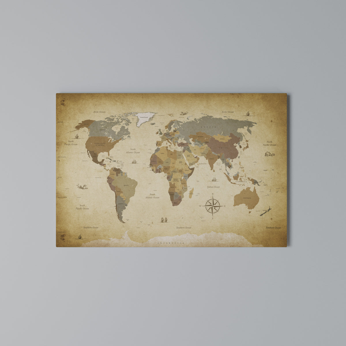 MYSTICAL MAP ODYSSEY Horizontal Canvas Print