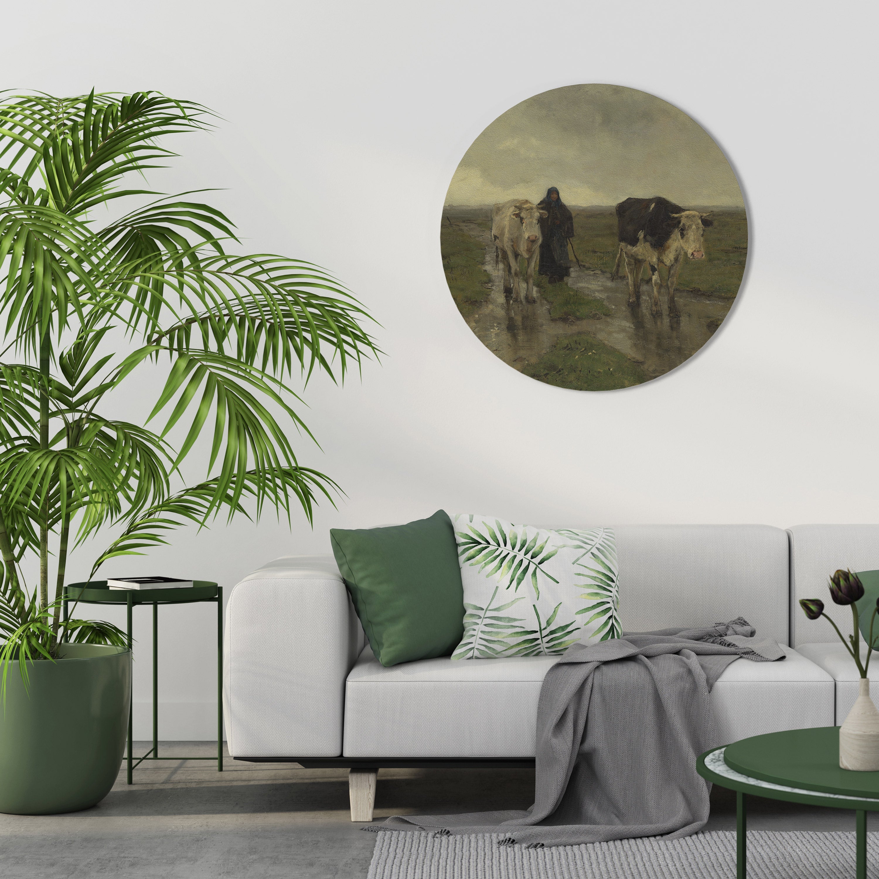 RAINY REFLECTIONS Rund Väggkonst