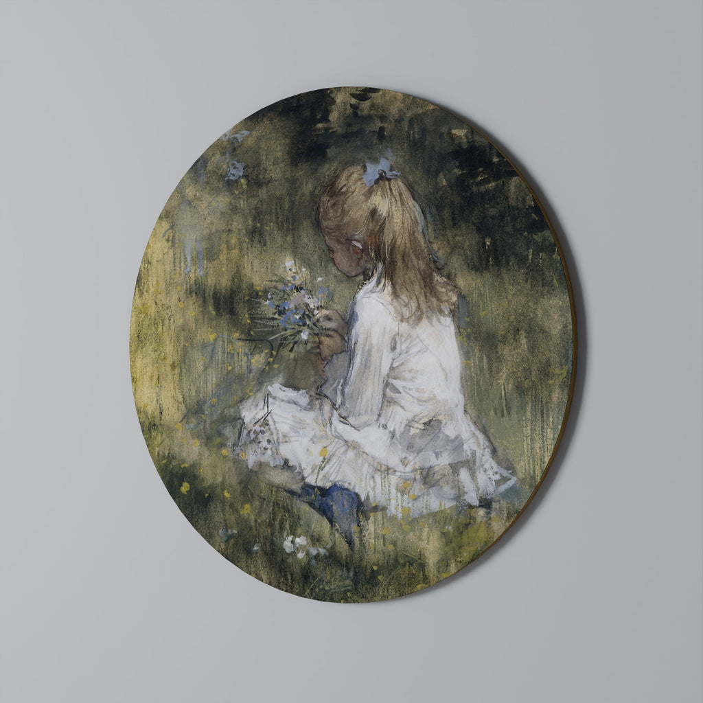 SAMLA LUGN Rund väggkonst