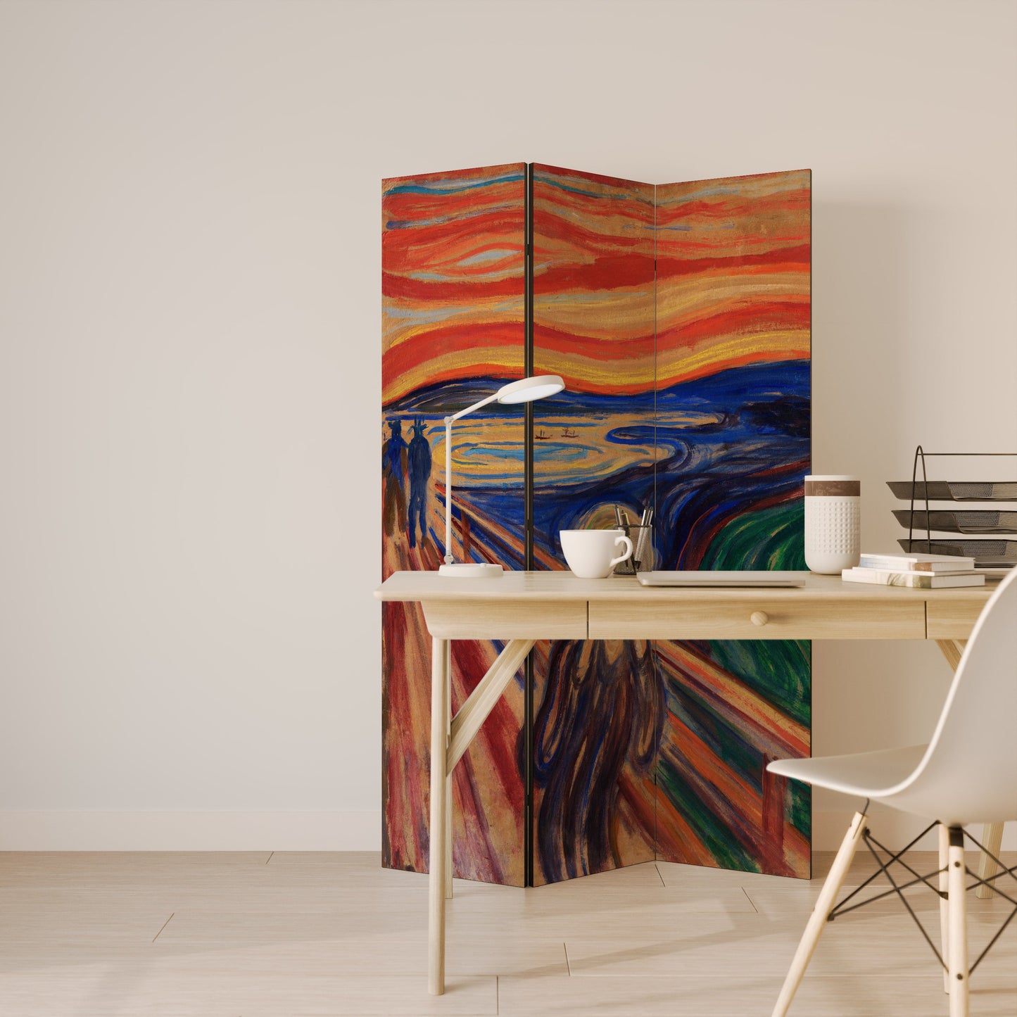 THE SCREAM Dekorativ rumsavdelare med 3 paneler