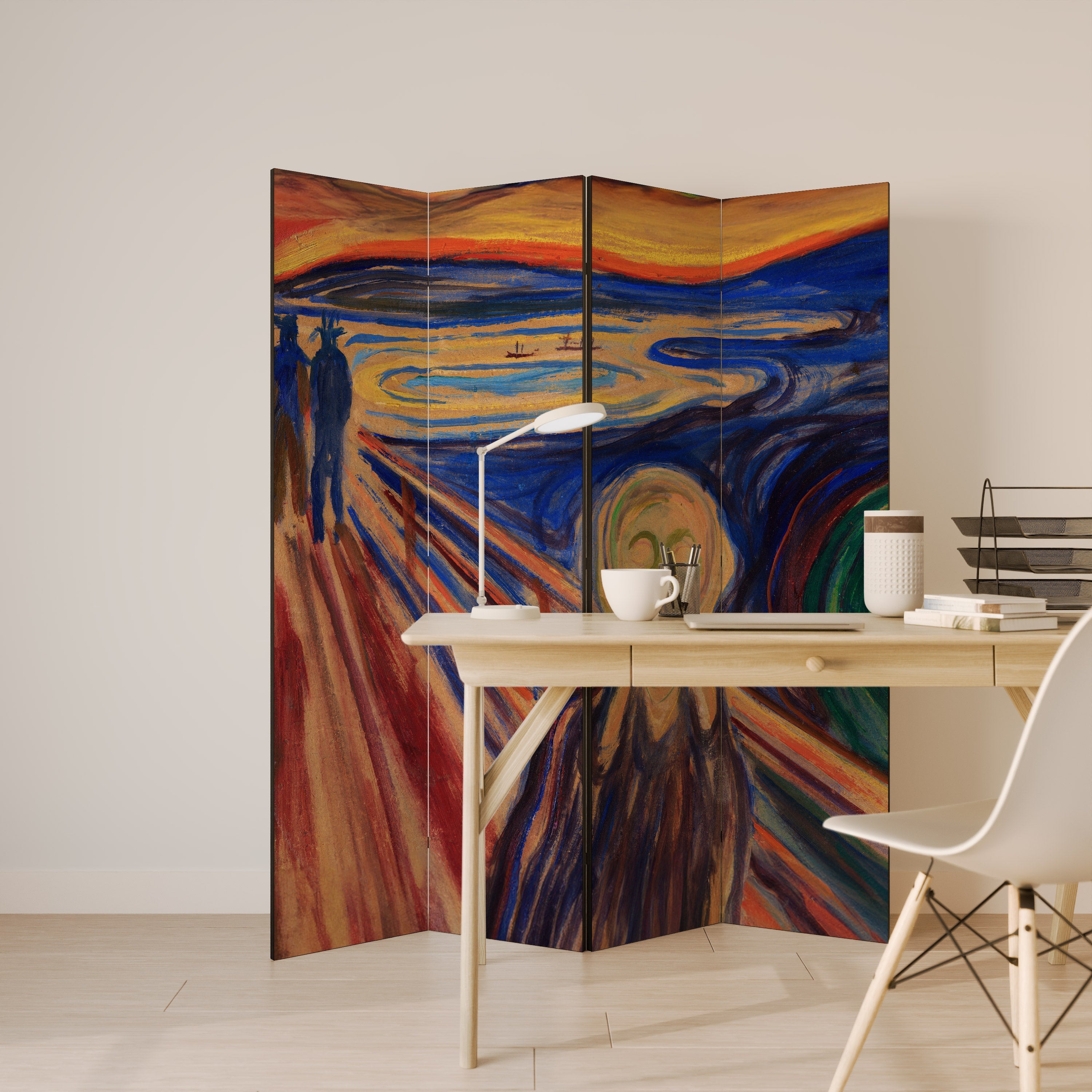 THE SCREAM Dekorativ rumsavdelare med 4 paneler