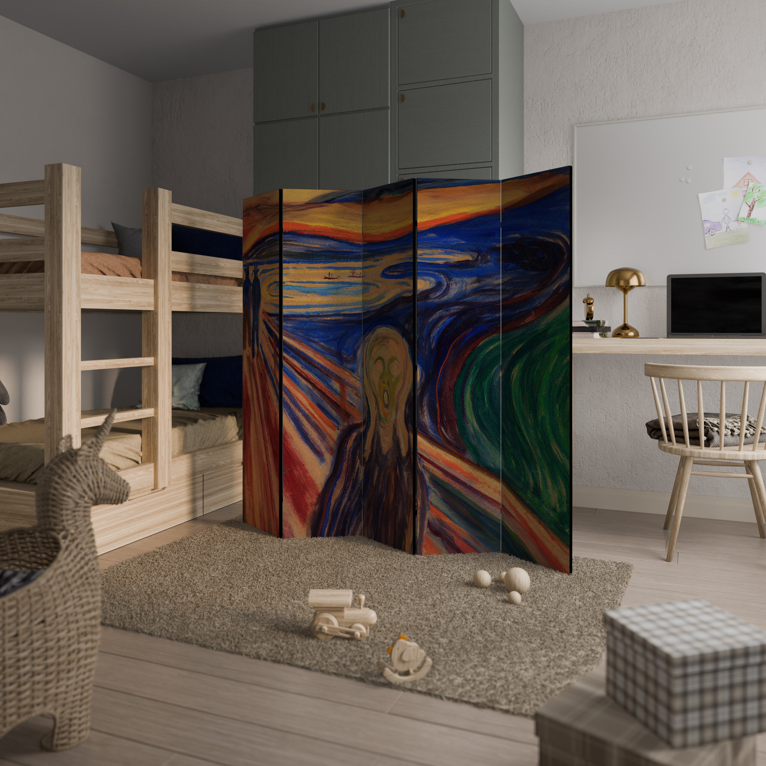 THE SCREAM Dekorativ rumsavdelare – 5 paneler
