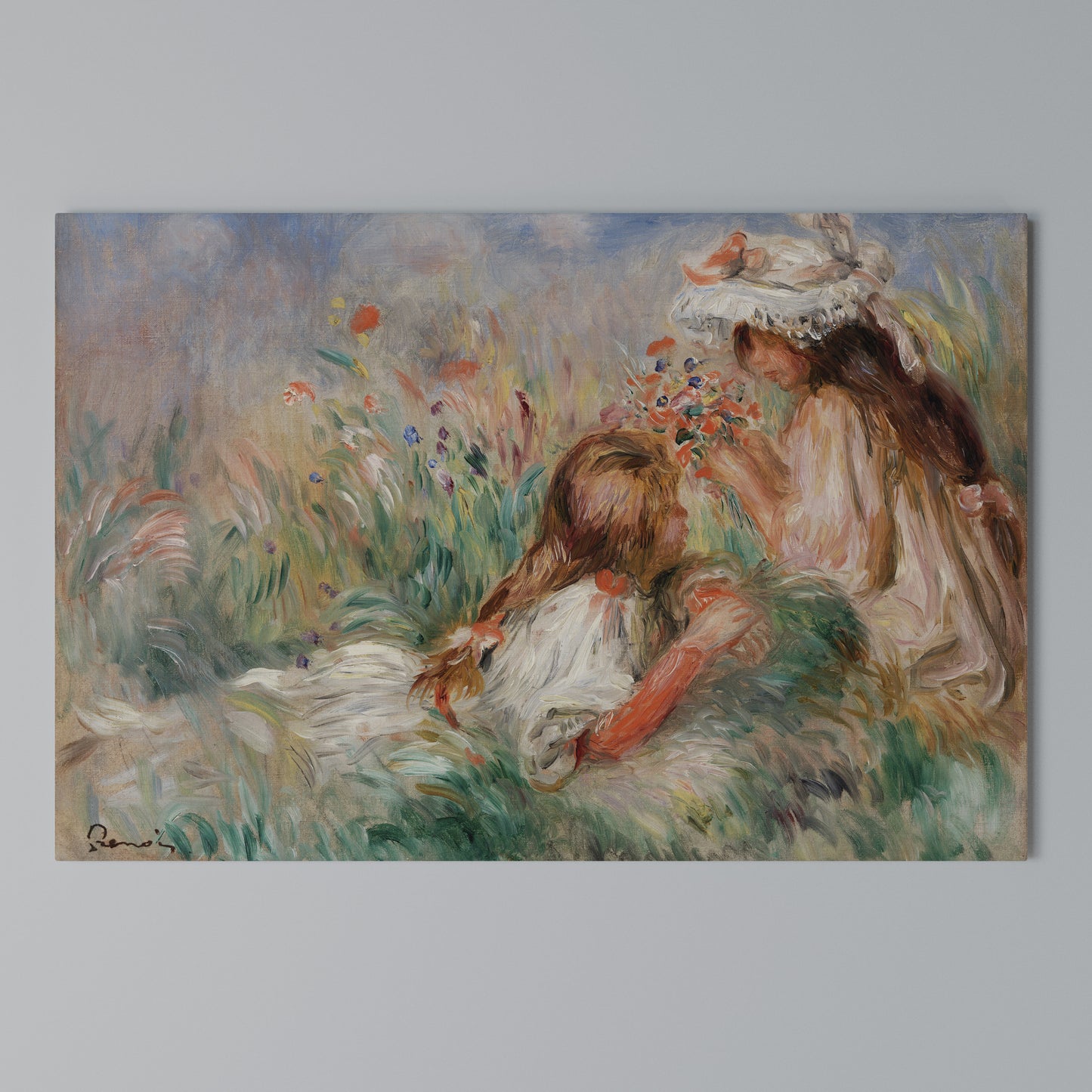 GIRLS IN THE GRASS Horizontal Canvas Print