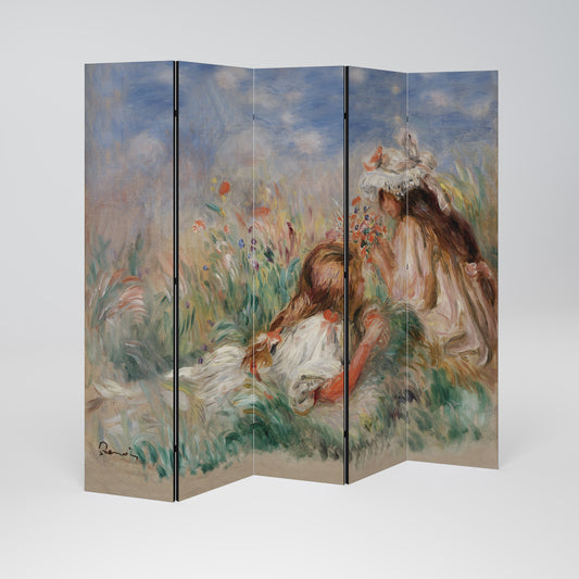 GIRLS IN THE GRASS 5-Panel Room Divider