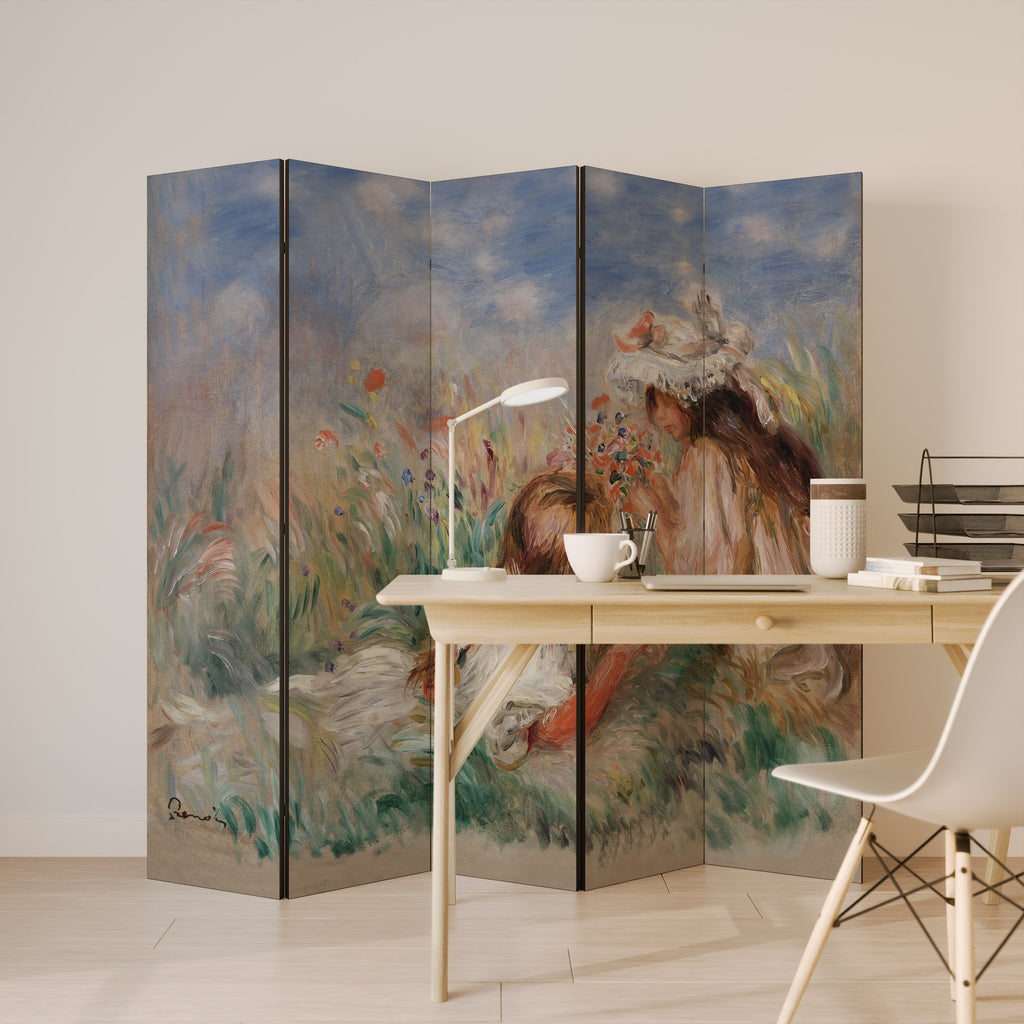 GIRLS IN THE GRASS 5-Panel Room Divider