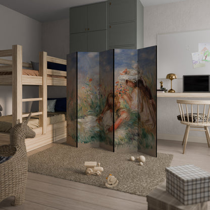 GIRLS IN THE GRASS Decorative 5-Panel Room Divider