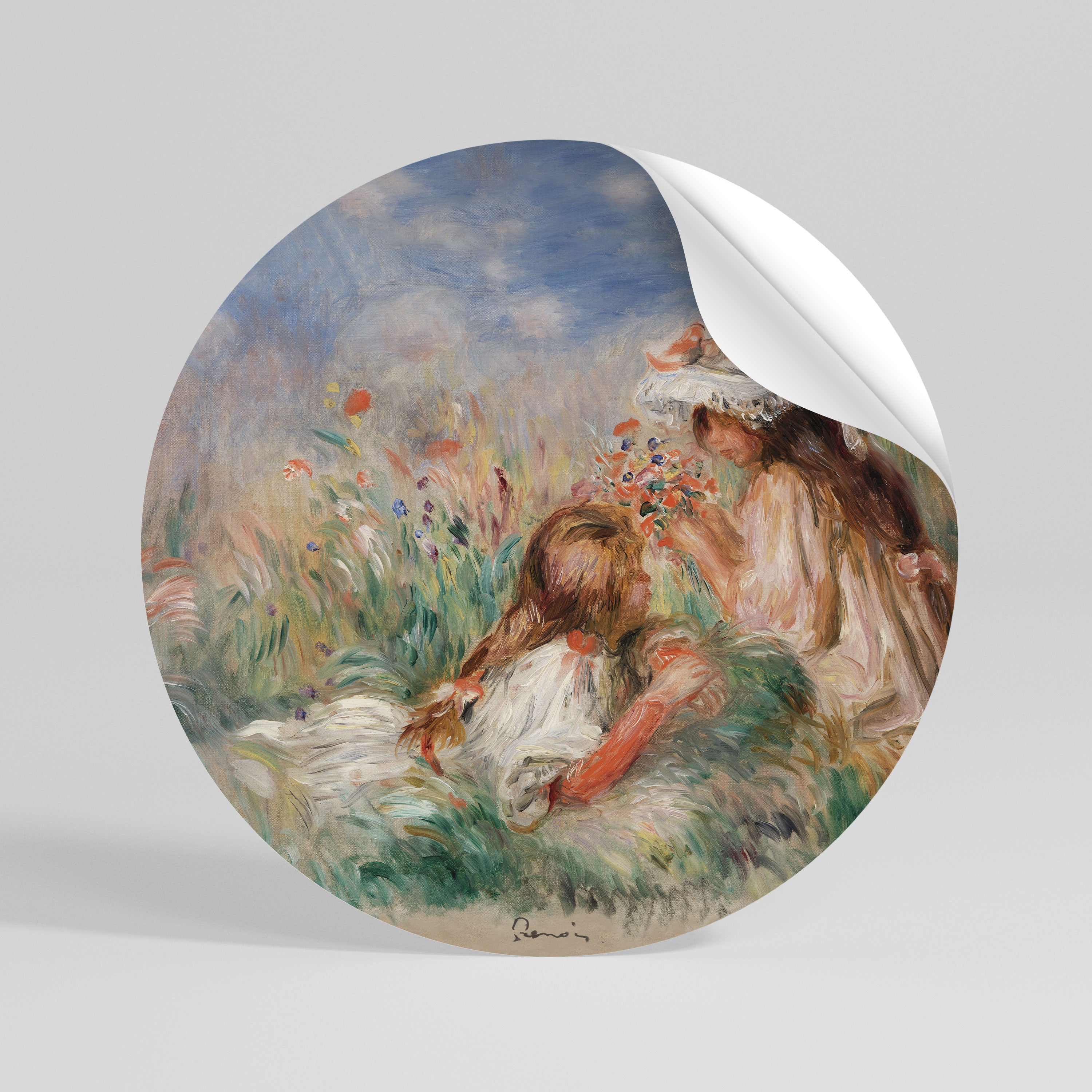 GIRLS IN THE GRASS Rund väggdekal