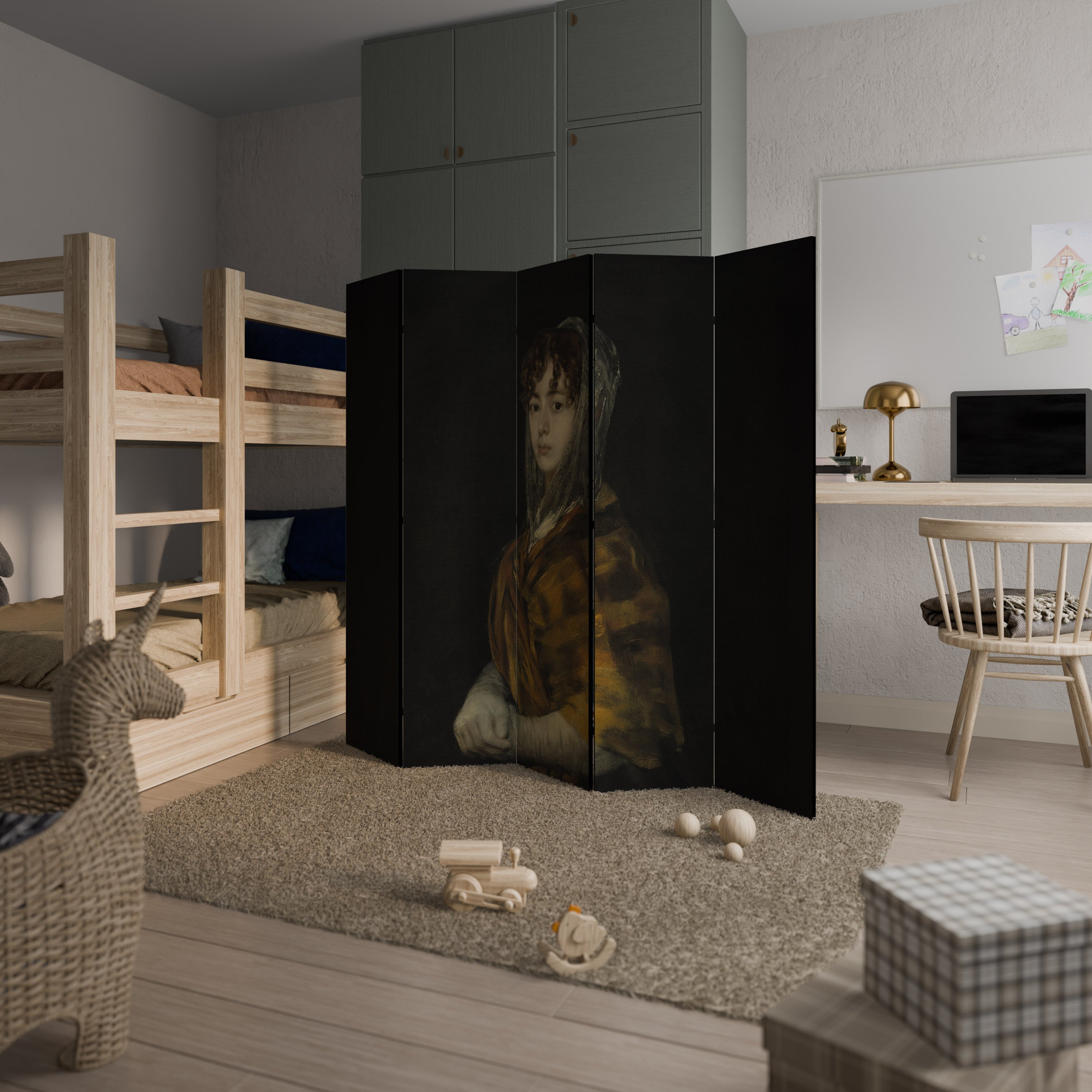 HISTORIENS VISKNINGAR 5-PANELS RUMSAVDELARE