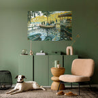 EN OASI AV GLÄDJE Horisontell Poster med självhäftande text