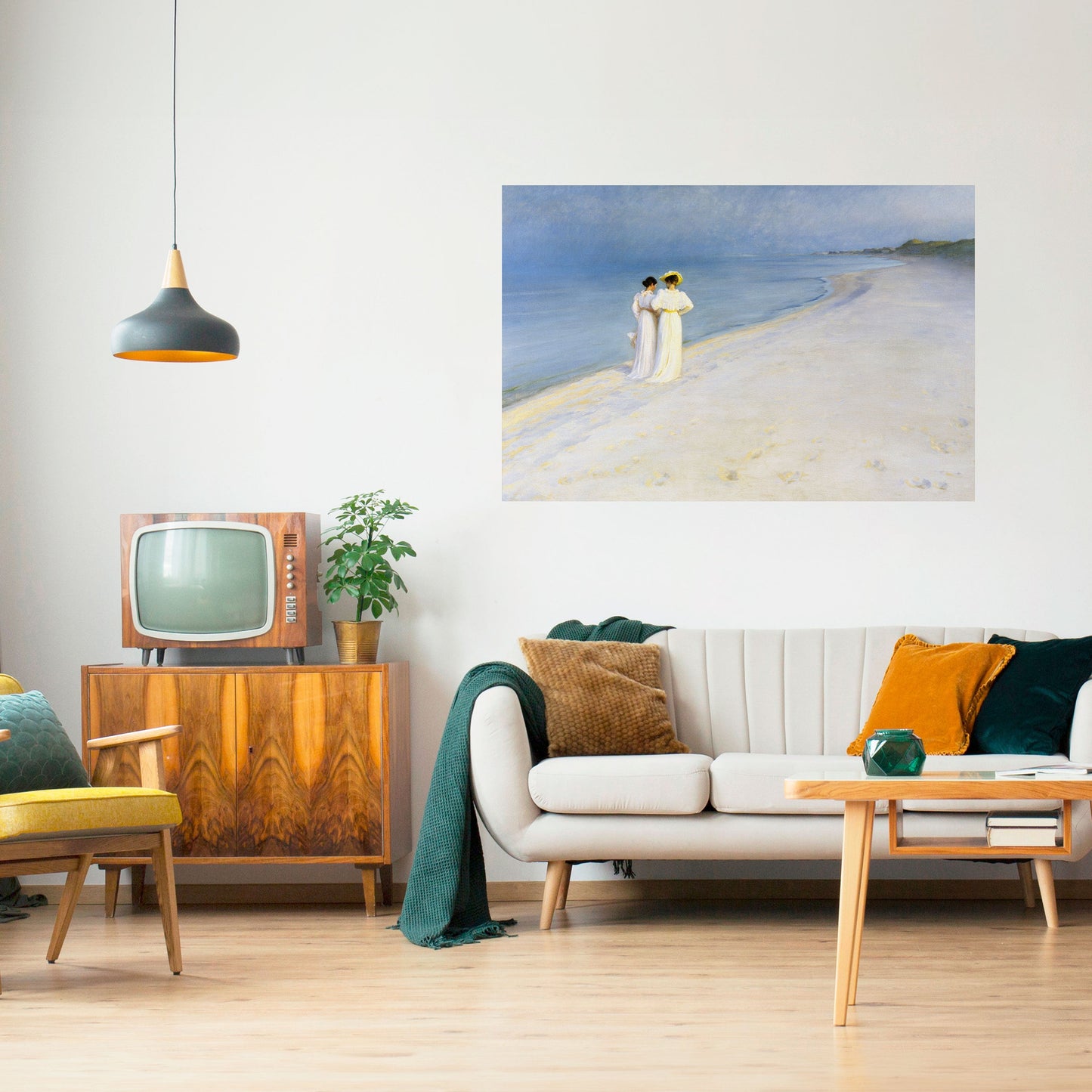 SUMMER EVENING ON SKAGEN'S BEACH Peel and Stick Horizontal Poster