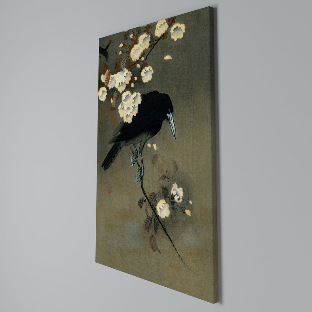 PETALS AND CROWS Vertical Canvas Print