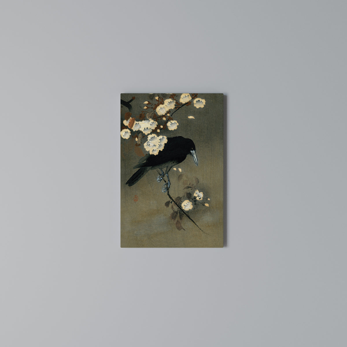 PETALS AND CROWS Vertical Canvas Print
