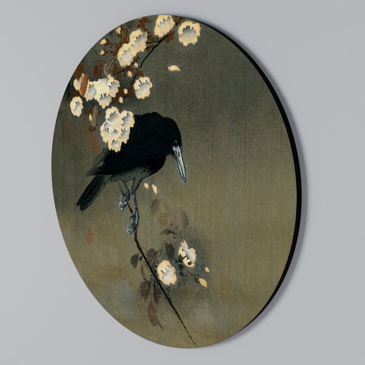 PETALS AND CROWS Rund väggdekor