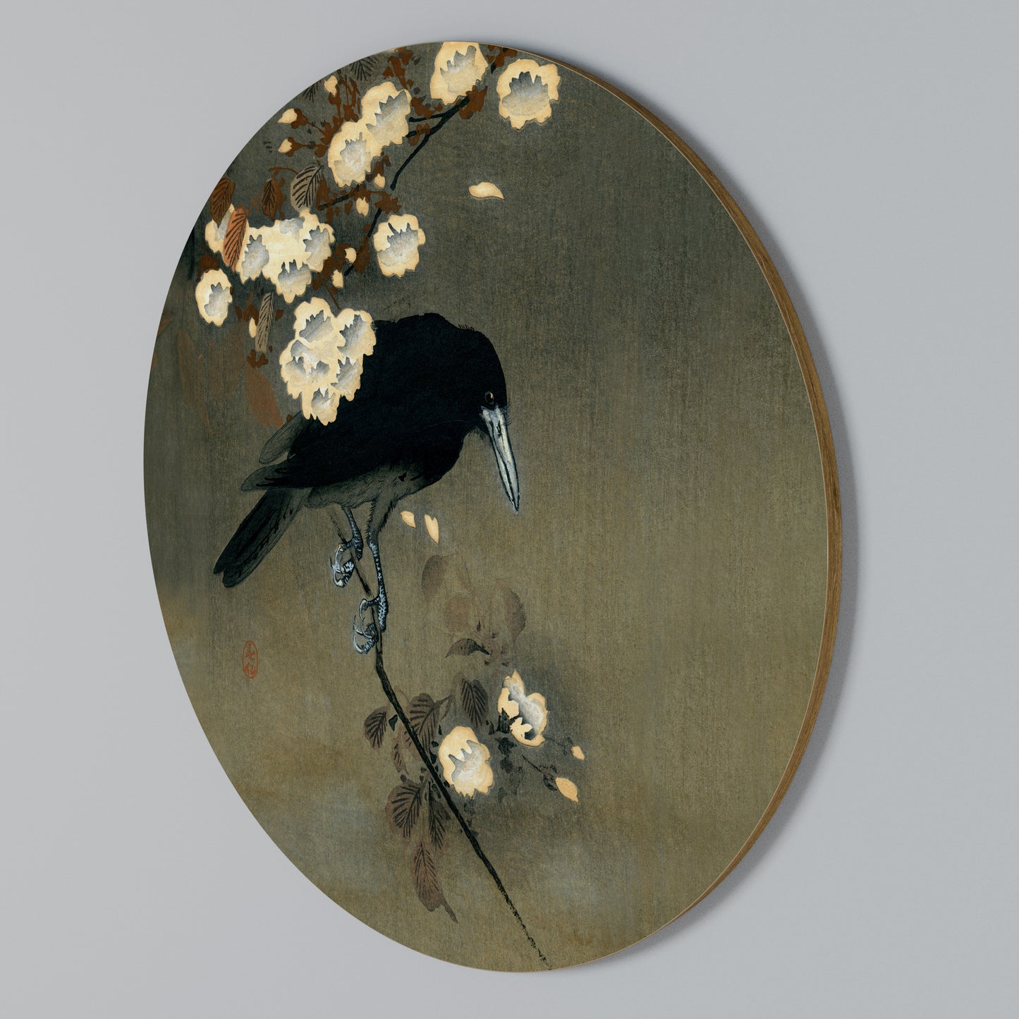 PETALS AND CROWS Rund väggdekor