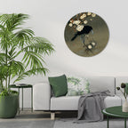 PETALS AND CROWS Round Wall Art