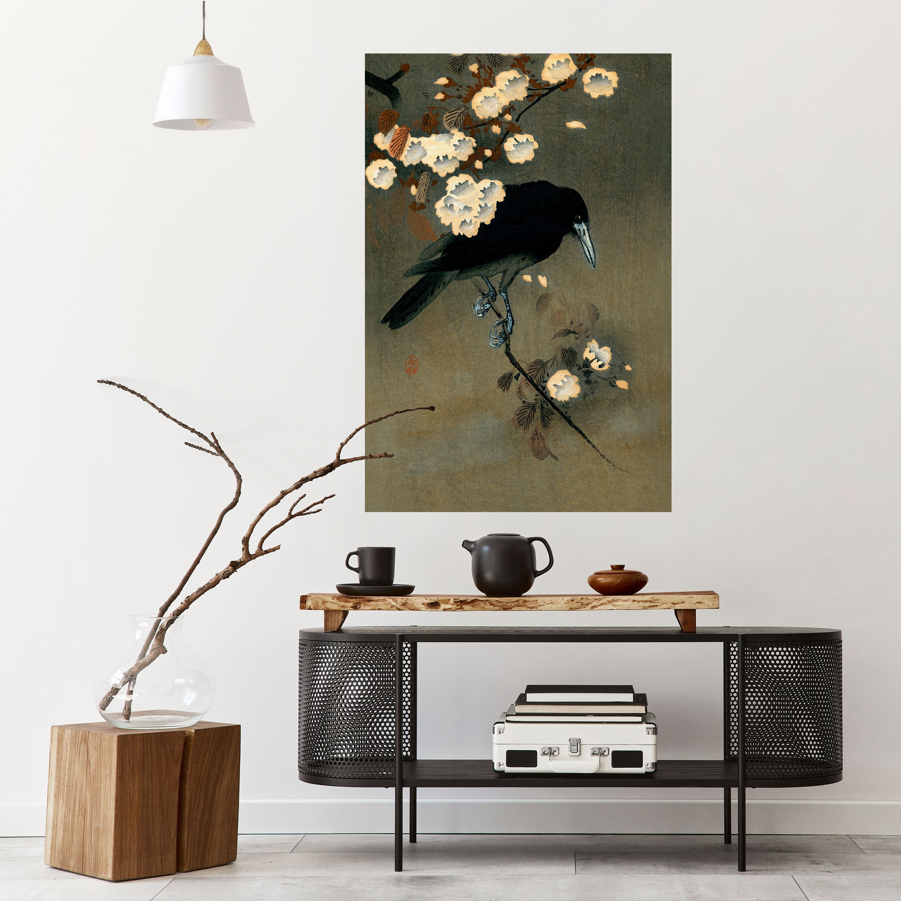 Petals and Crows vertikal affisch med självhäftande motiv