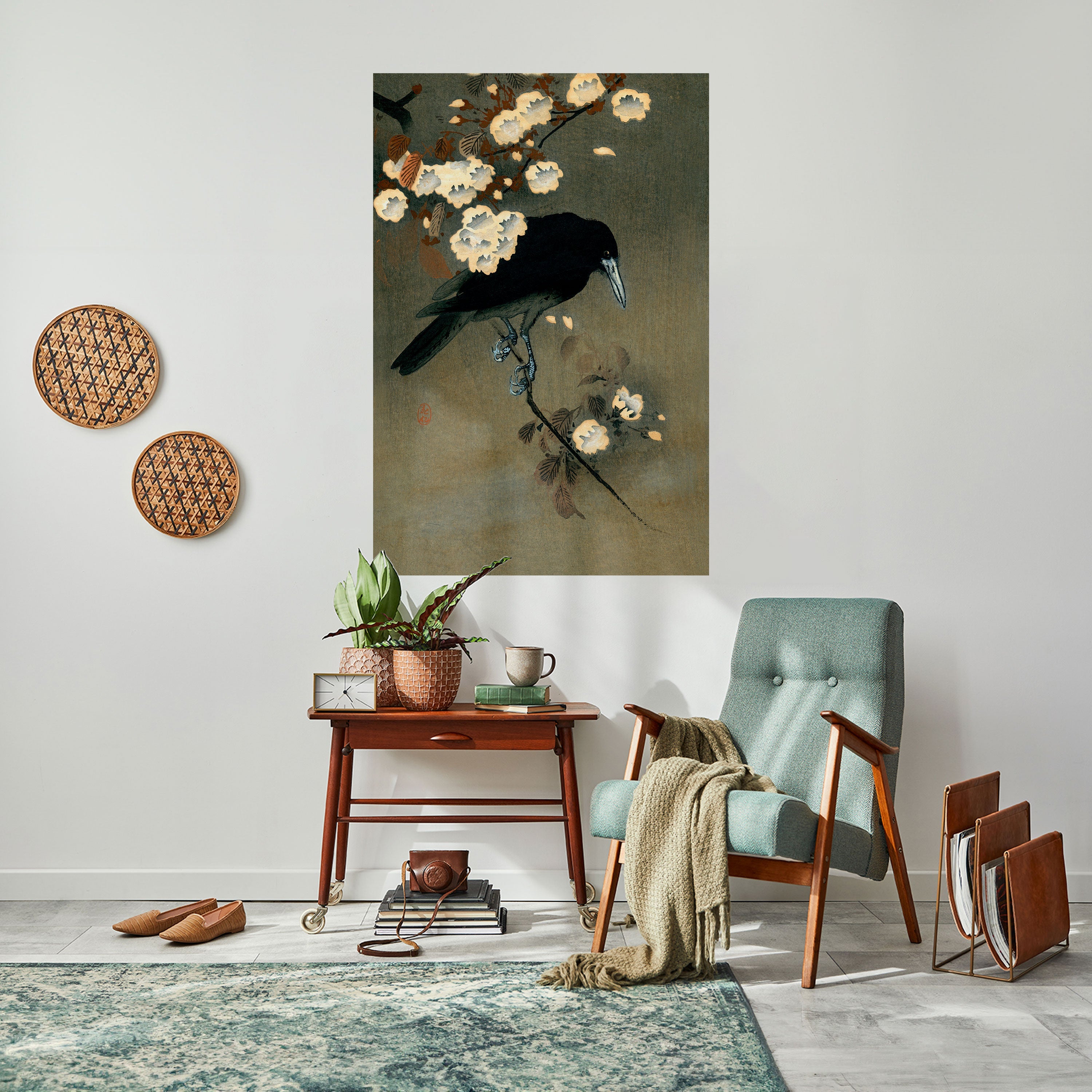 Petals and Crows vertikal affisch med självhäftande motiv
