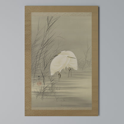 ZILVERREIGERS IN MOERAS Vertical Canvas Print