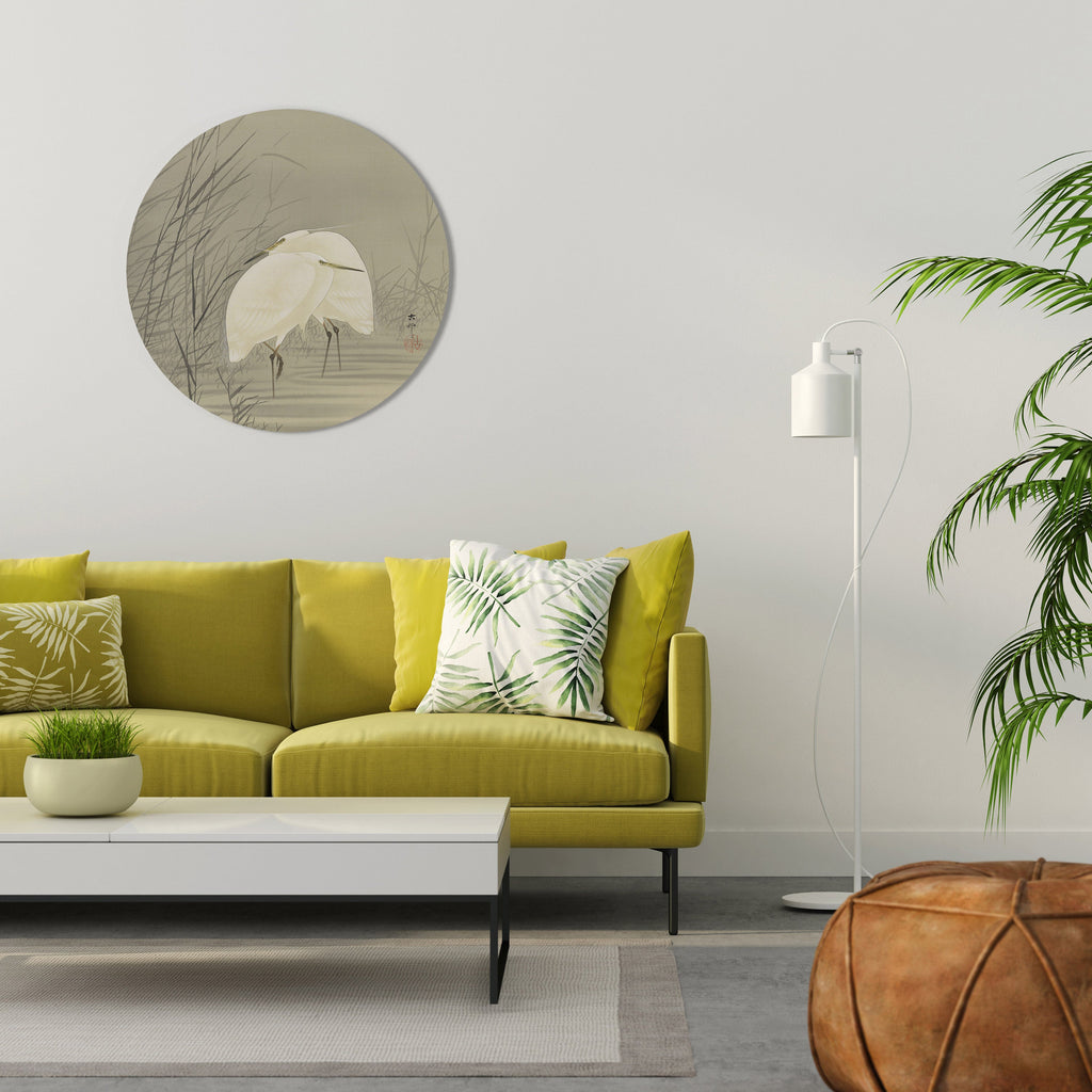 ZILVERREIGERS I MOERAS Rund Vägg Art