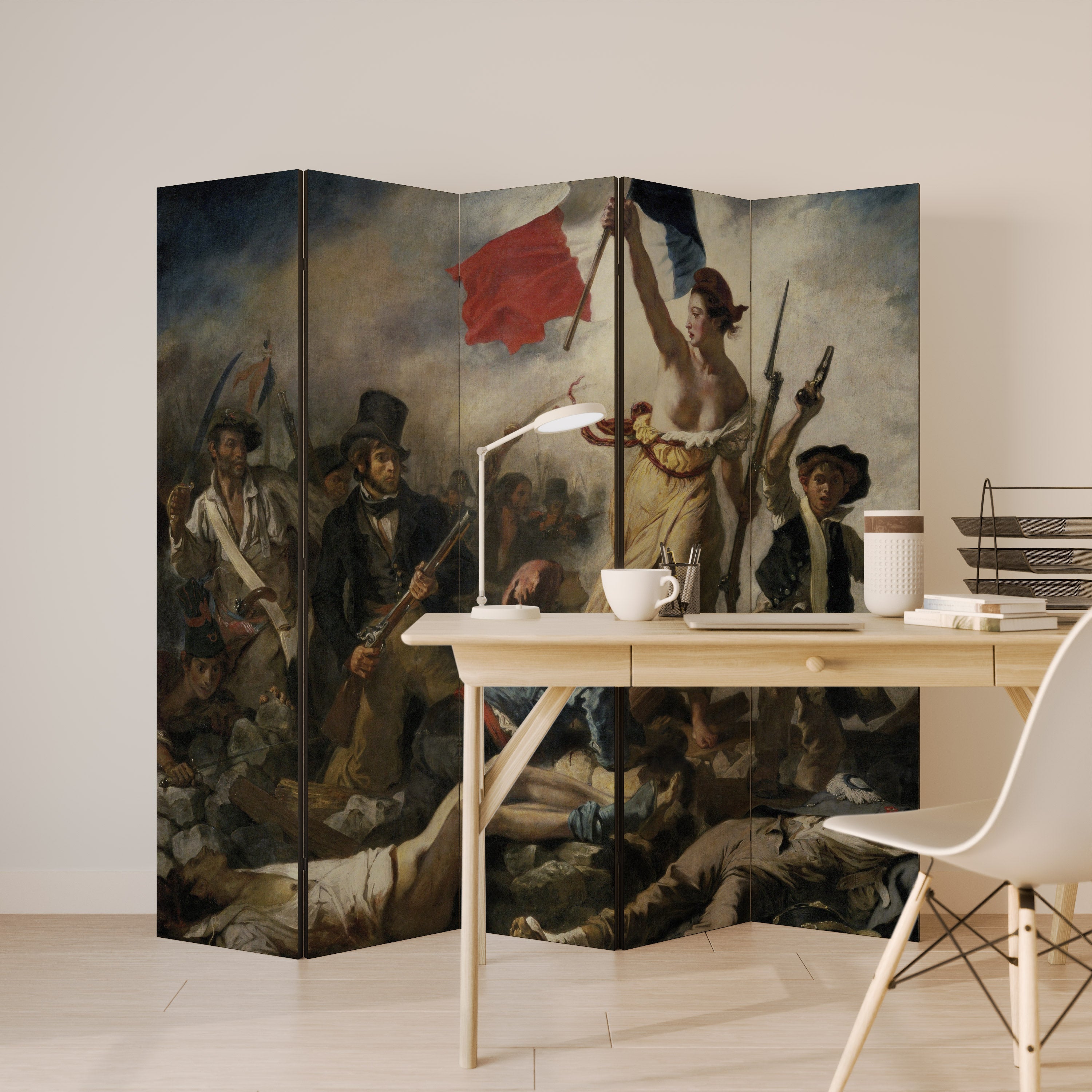 LIBERTY LEADING THE PEOPLE Dekorativ rumsavdelare med 5 paneler