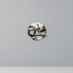 JAPANESE FLOCK OF CRANES Round Art Shelf In Black Finish