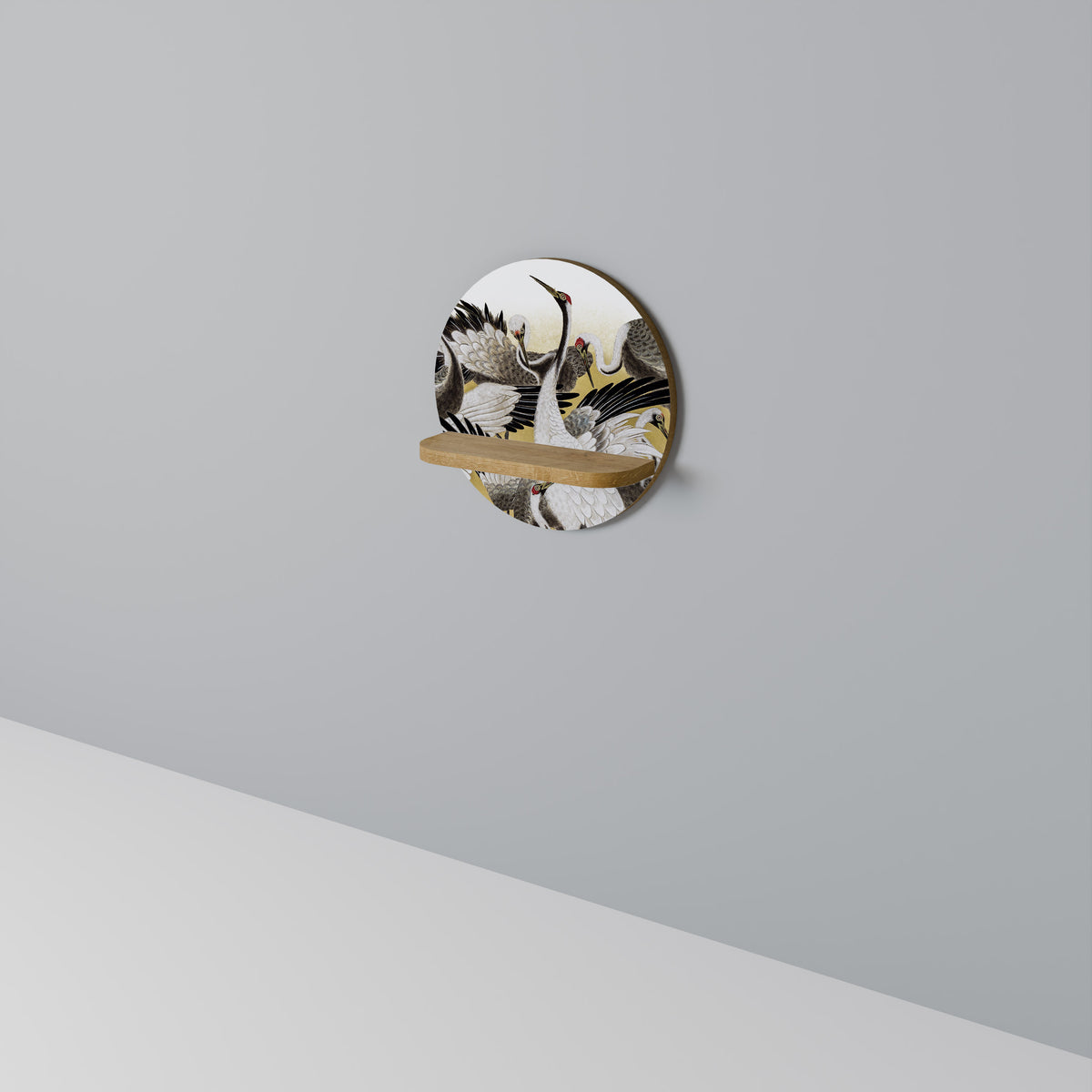 JAPANESE FLOCK OF CRANES Dekorationshylla