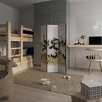 JAPANESE FLOCK OF CRANES Dekorativ rumsavdelare – 3 paneler