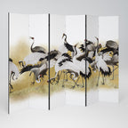 JAPANESE FLOCK OF CRANES Rumsavdelare 6 paneler