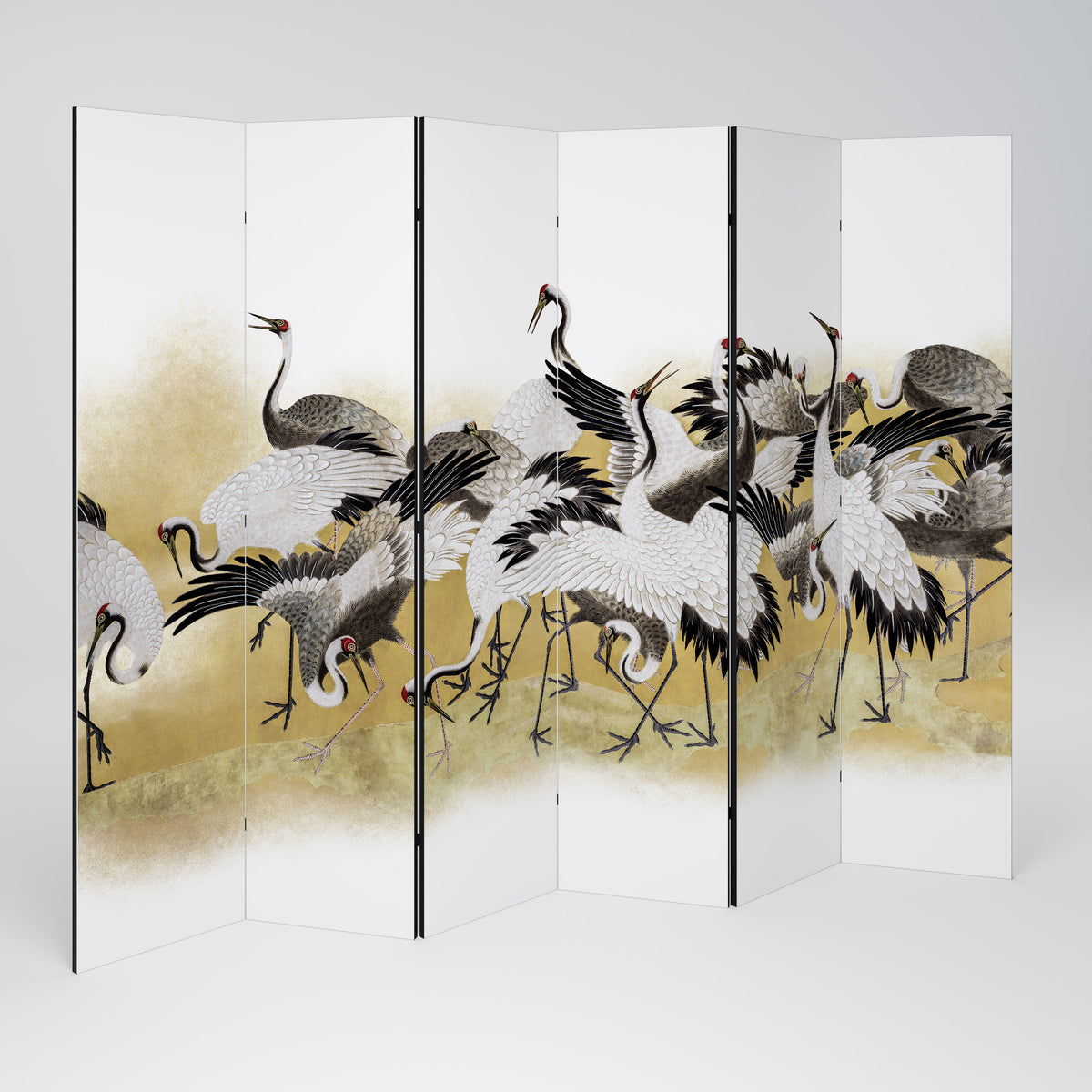JAPANESE FLOCK OF CRANES Rumsavdelare 6 paneler
