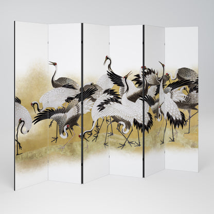 JAPANESE FLOCK OF CRANES Rumsavdelare 6 paneler