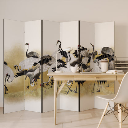 JAPANESE FLOCK OF CRANES Rumsavdelare 6 paneler