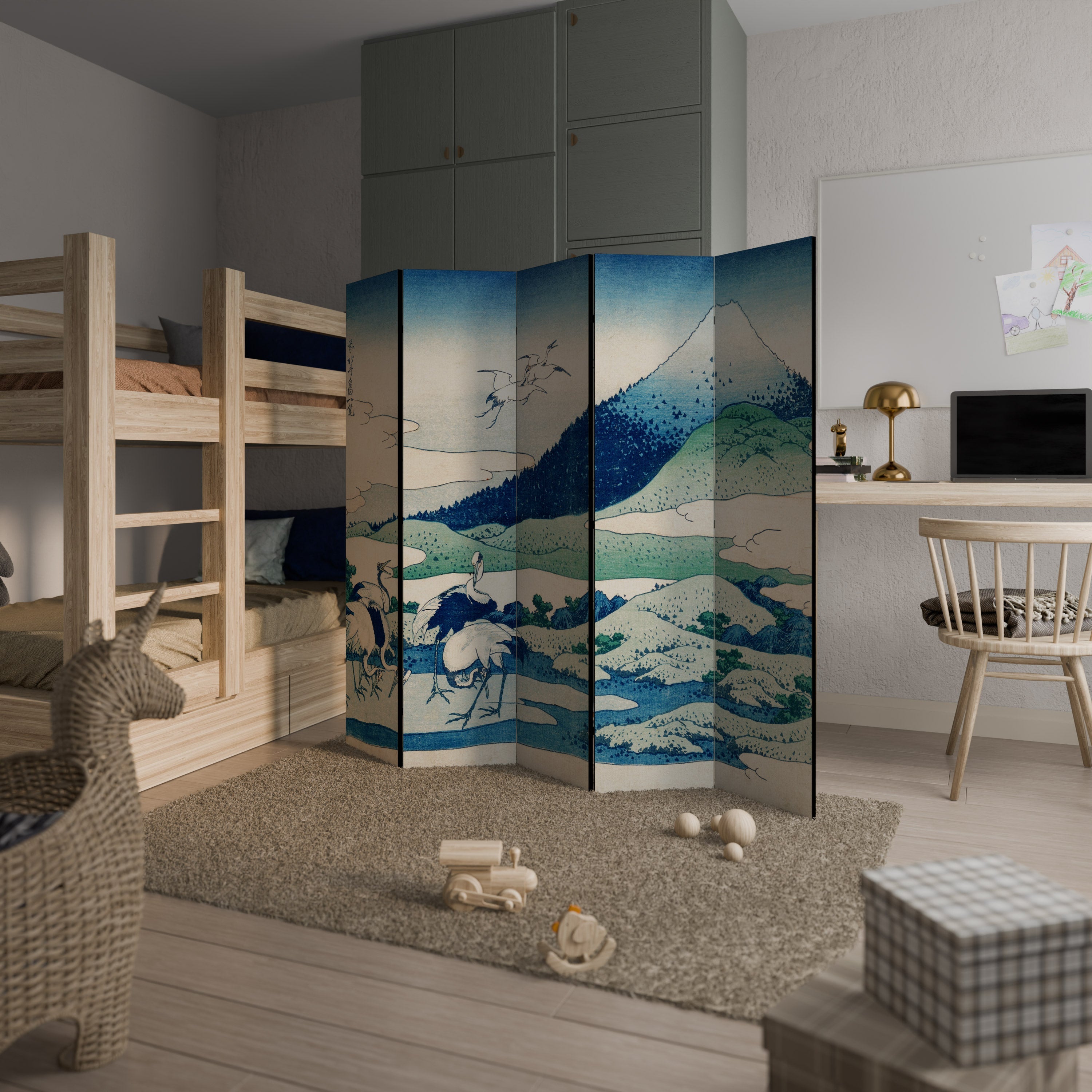 UMEZAWA MANOR Dekorativ rumsavdelare med 5 paneler